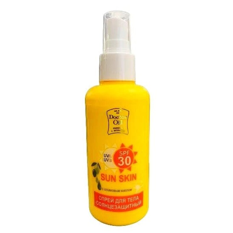Солнцезащитный спрей для тела  «Sun Skin» spf 30 с маслом оливы ™Doctor Oil