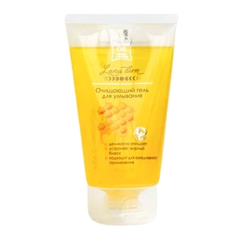 Очищающий гель для умывания «LunaDerm» цветочный мед, лимон и витамин С, 150 мл. Doctor Oil