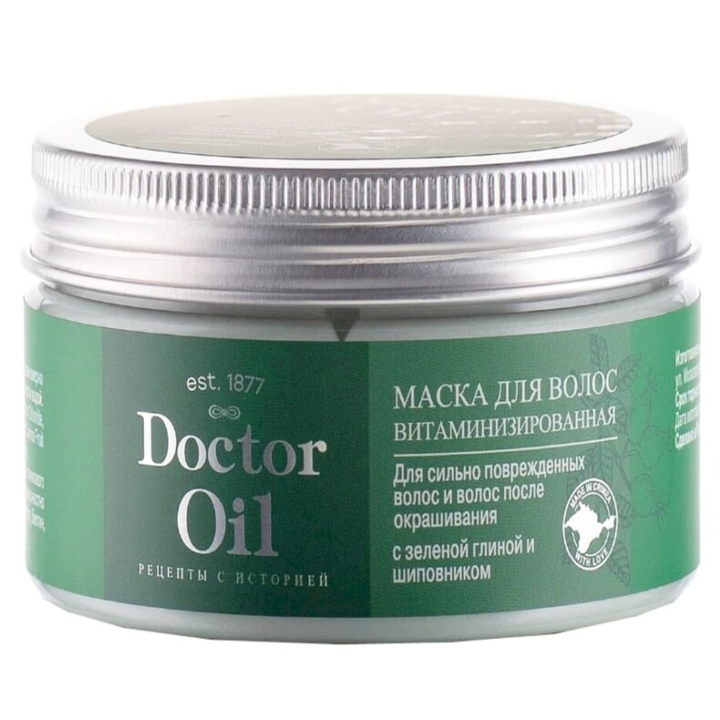 Маска для волос «Витаминизированная» с зеленой глиной и шиповником™Doctor Oil